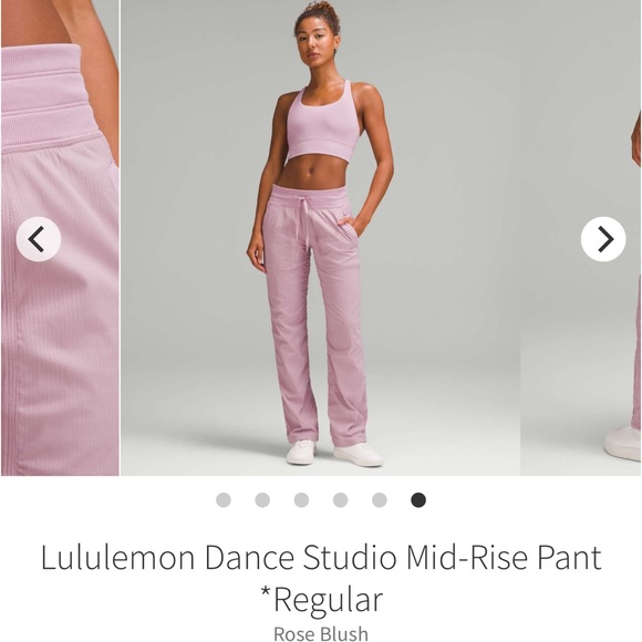 Lululemon Dance Studio Mid Rise Pant Regular Rose Blush Size 4 - Picture 6 of 15